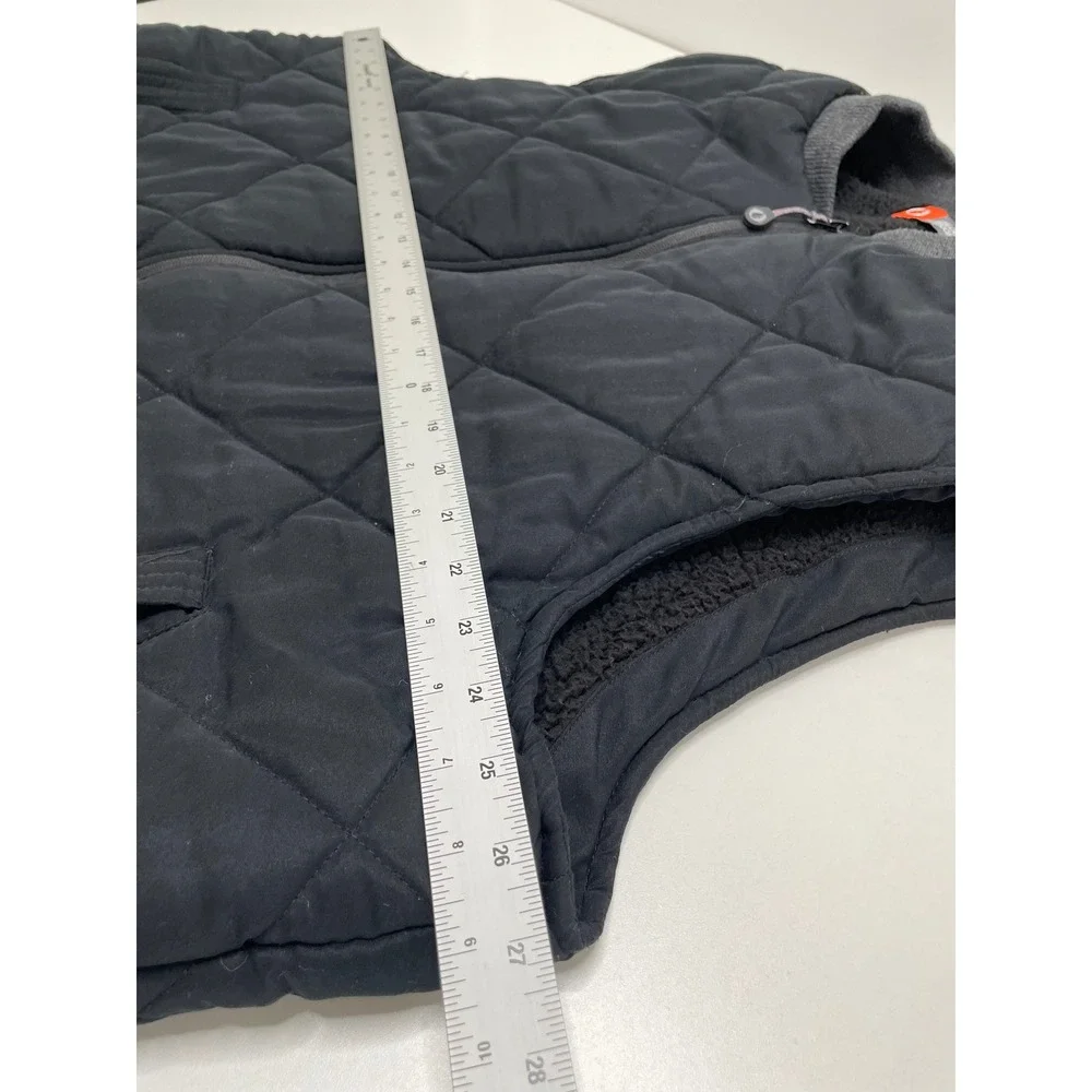 Men American‎ Outdoorsman XXL Black Quilted Vest Fleece Lined Pockets Trail Gorp
